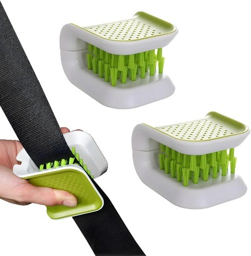 2PCS Car Seat Belt Cleaning Brush, Double Sided U-Shaped Safety B Color: 2 PCS