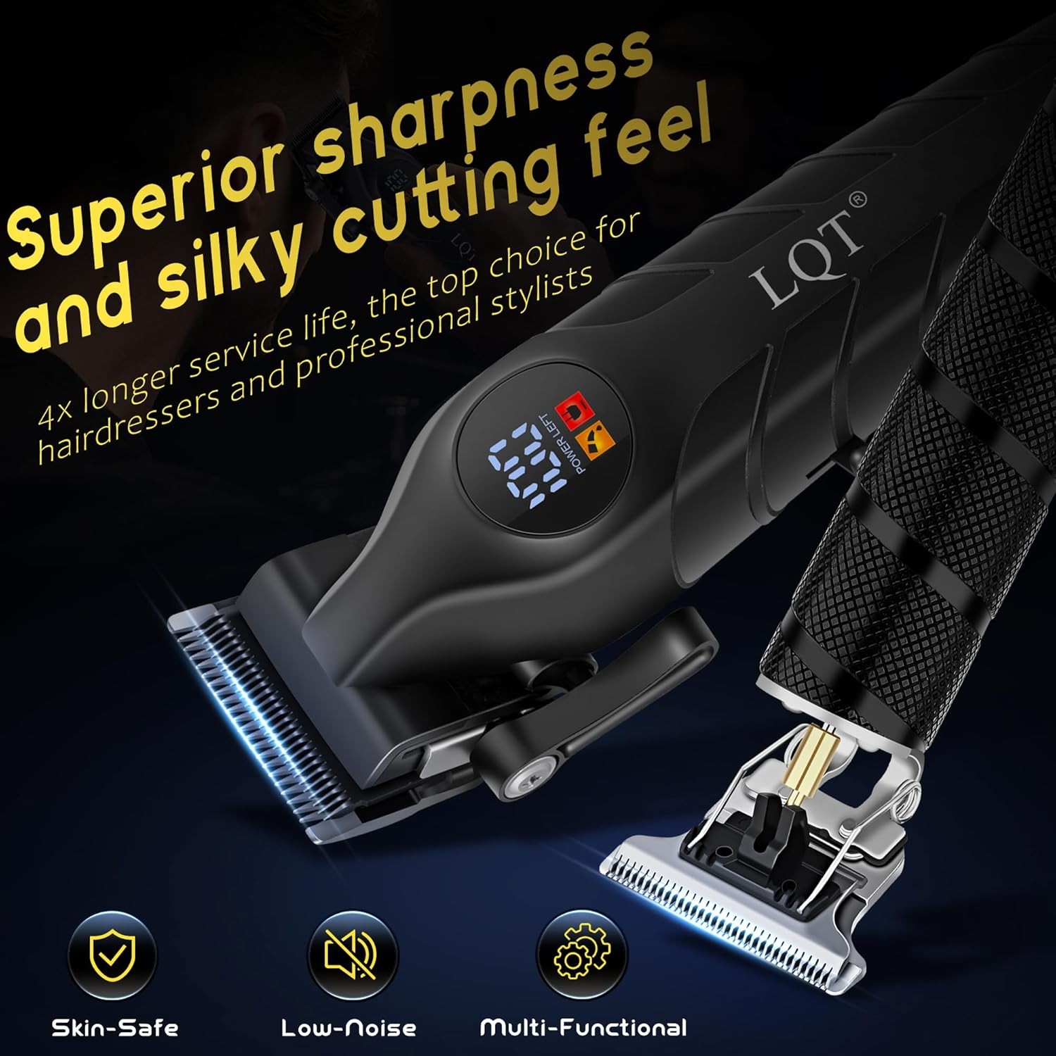 Men’s Professional Cordless Hair Clippers & Trimmer Kit, 4-in-1 Electric Shave