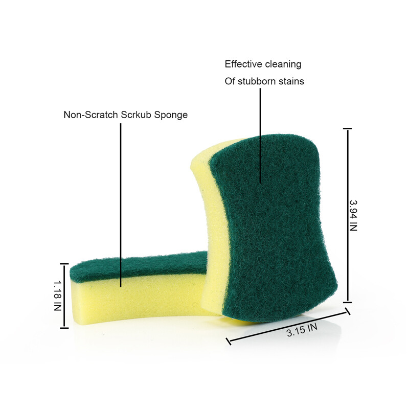 6-72PCS Multi-Purpose Double-Faced Sponge Scou Pads Dish Washing Scrub Sponge