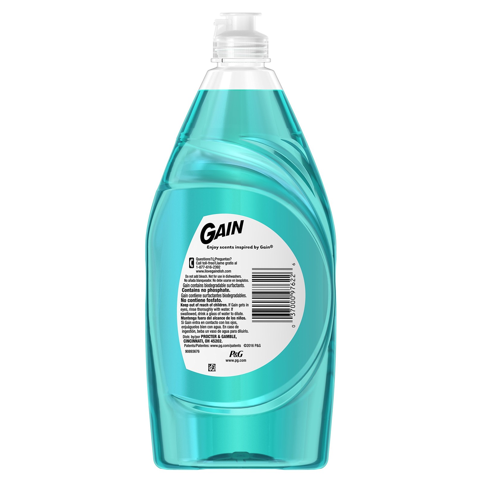 Gain Ultra Dishwashing Liquid 21.6 Fl Oz Tropical Scent With Bleach Alternative