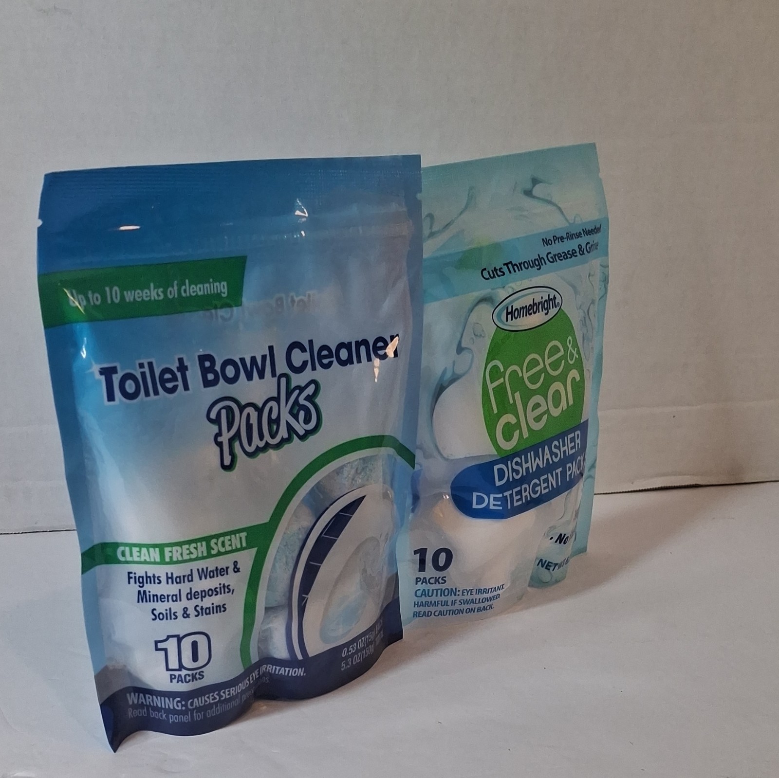 Homebright Dishwasher Detergent Packs, 10 Pack, Dye-Free, Fragrance Free