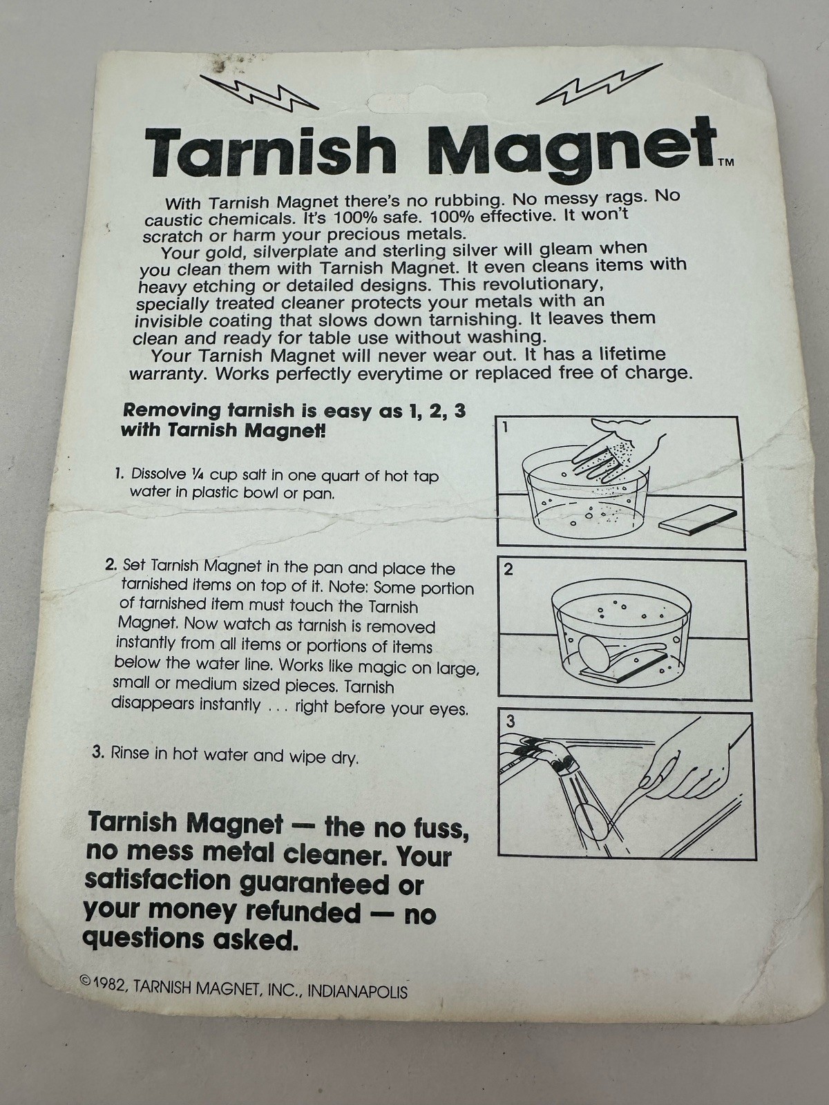 Vtg 1982 Tarnish Magnet Metal Cleaner Coins Jewelry Gold Silver Cleaner NIB