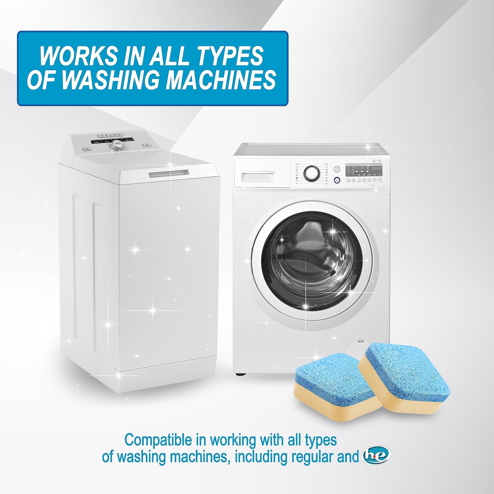 Washing Machine Cleaner Tablets 24 Count, Lemon Scent, Deep Cleaning, Dirt Re…
