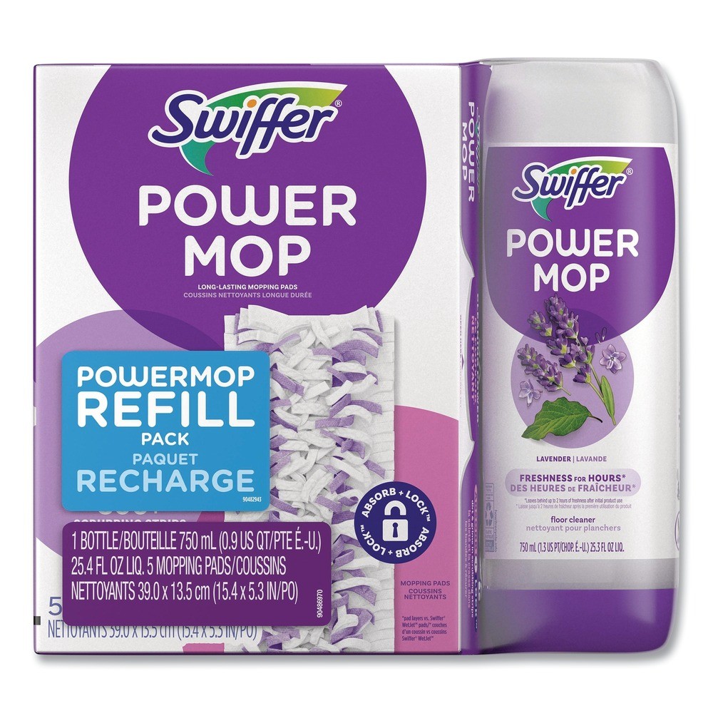 Swiffer 09117 25.3 oz Cleaning Solution & Pads Refill Pack – Lavender (4/CT) New