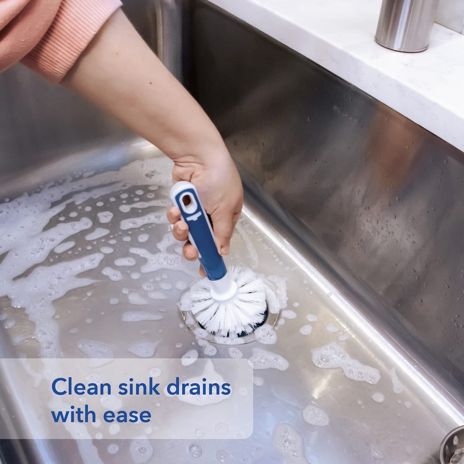 Unger Sink and Dish Scrub Brush, Kitchen Washing Scrubber for Hard-to-Reach C…