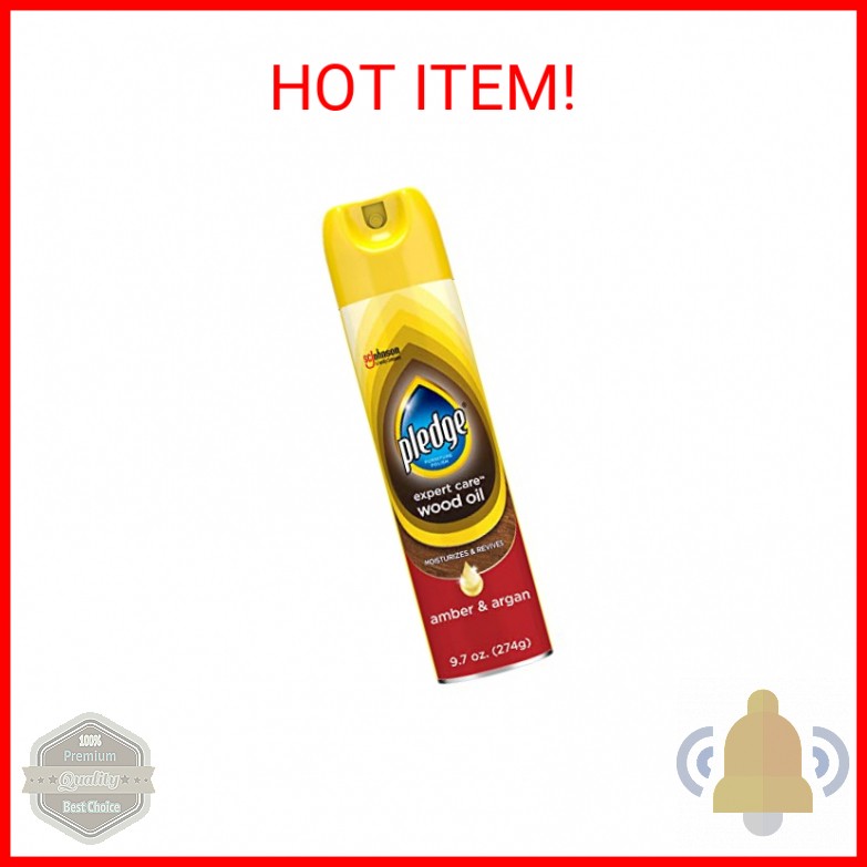 Pledge Moisturizing Wood Oil, Furniture Reviving Spray, Amber & Argan Scent, 9.7