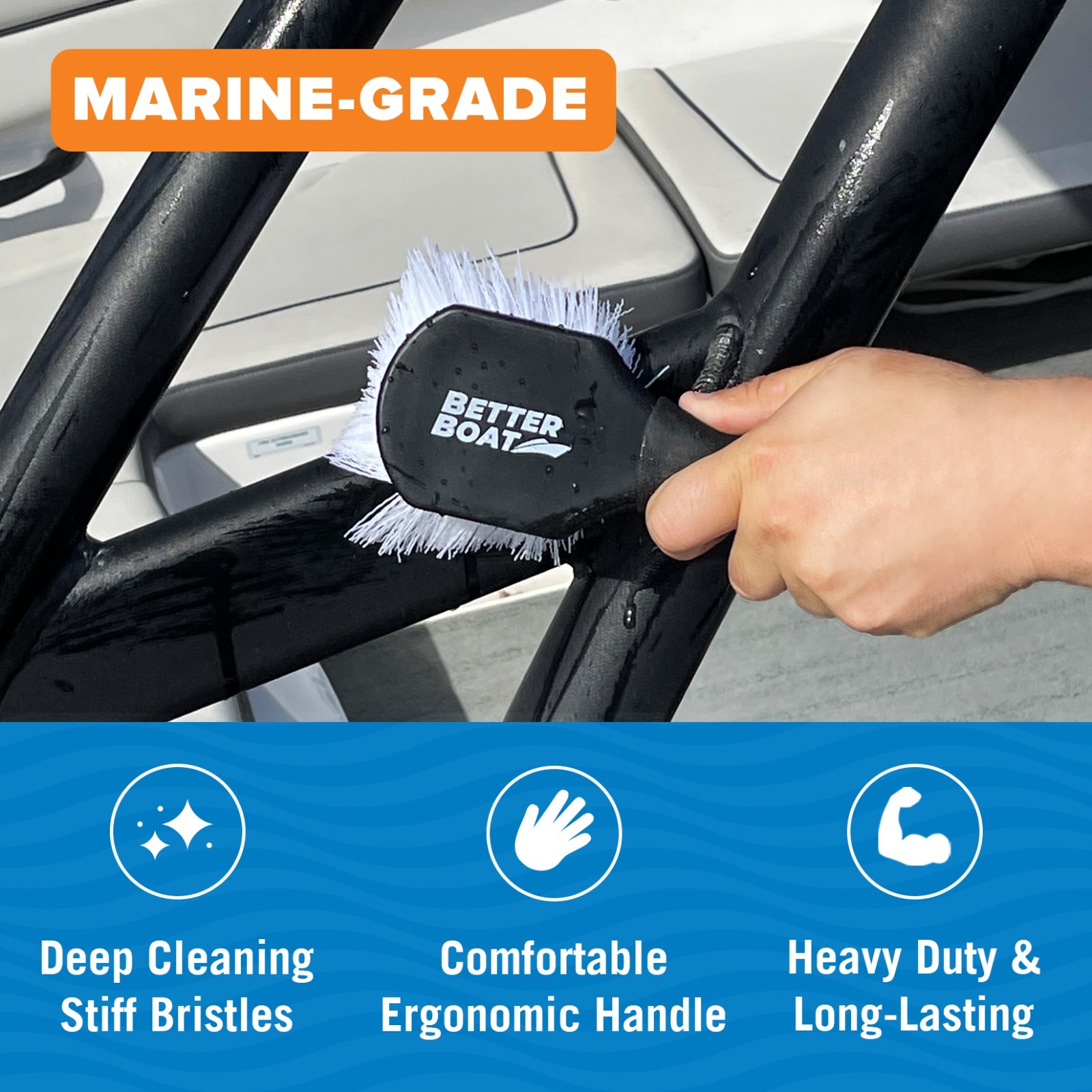 Stiff Hand Scrub Brush Tire Brush Heavy Duty Outdoor Boat Scrub Brush