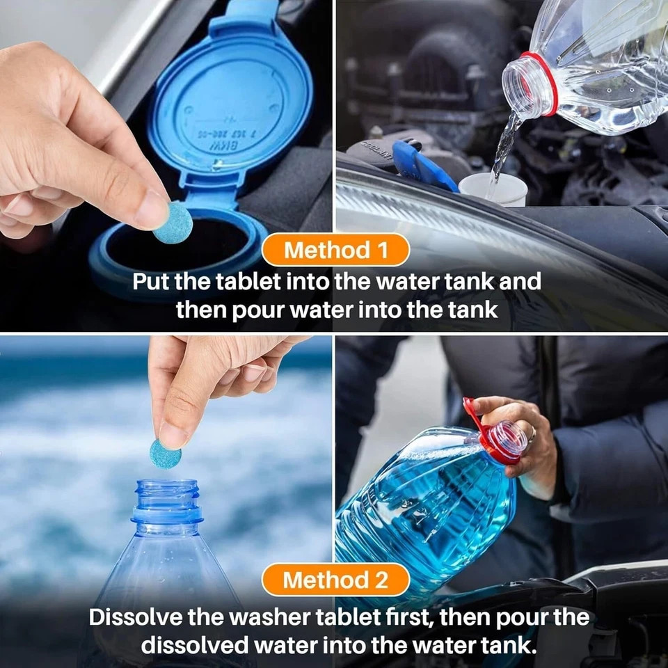 Car Windshield Washer Tablets, Washer Fluid Tablets Glass Cleaner, 100 Pcs…