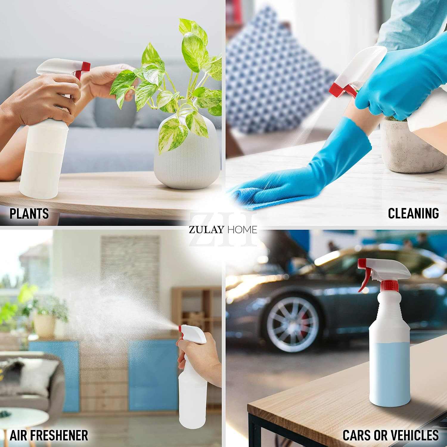 Zulay Home 24 Oz Spray Bottle – Heavy Duty Cleaning Spray Bottles for Cleaning S