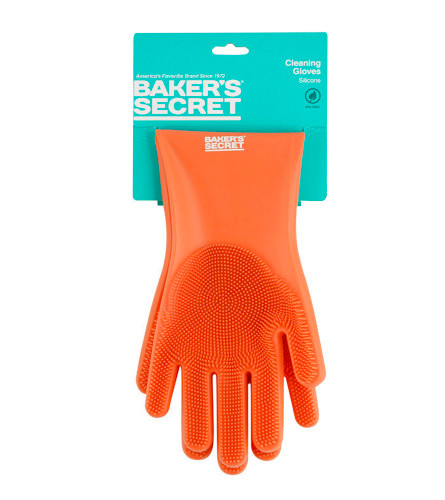 Baker’s Secret Silicone Cleaning Brush Scrubber Gloves Heat Resistant Dish Wash