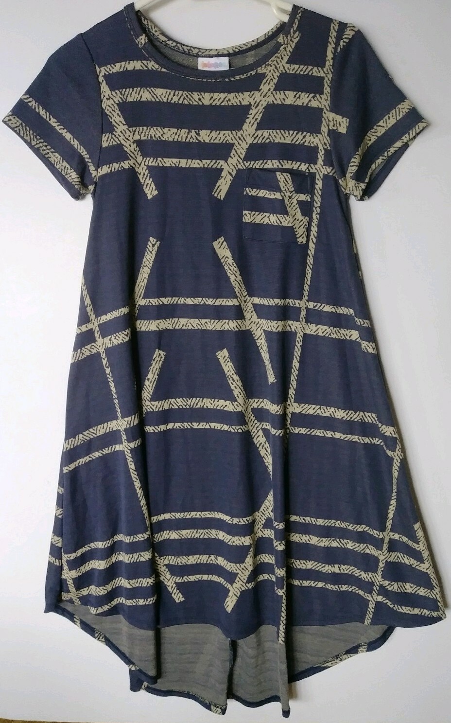 LULAROE XXS SHORT SLEEVES BLUE CREAM DRESS NEW NO TAGS