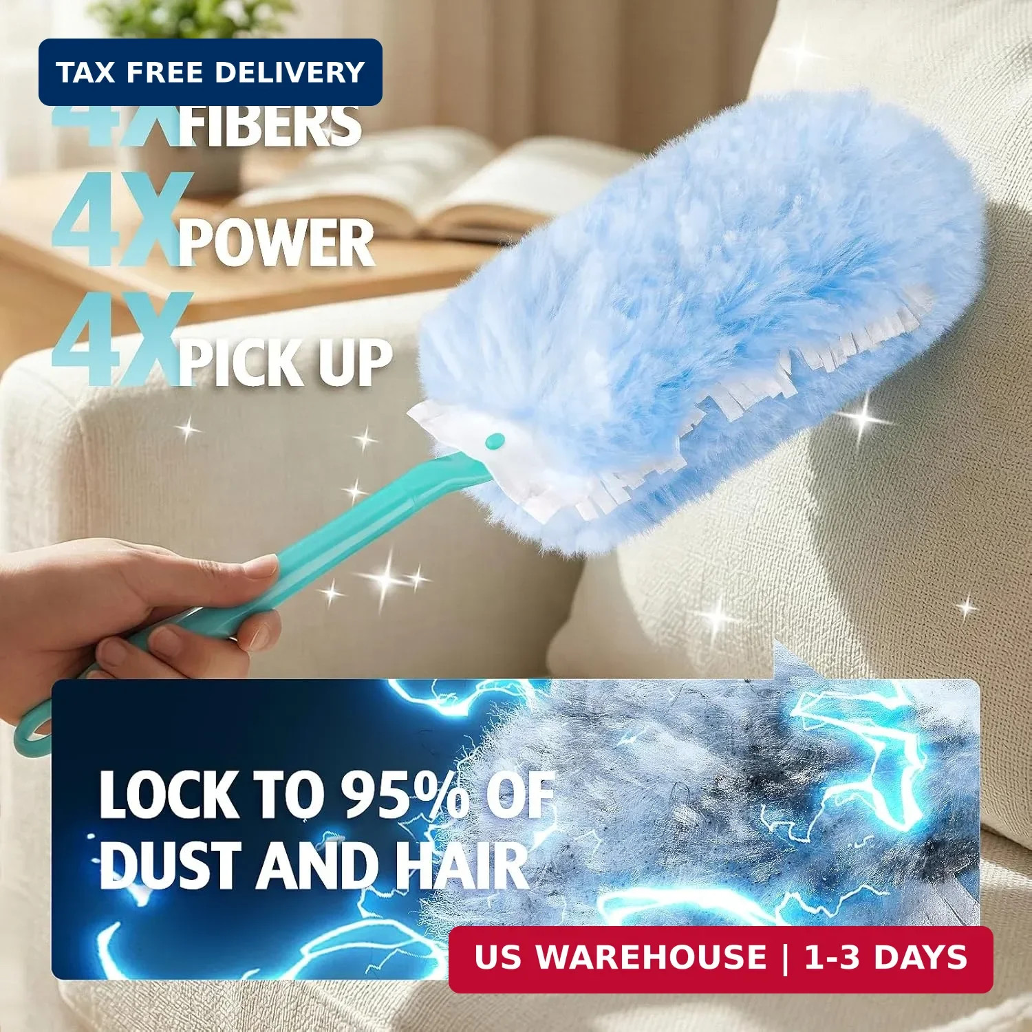 Duster Refill for Swiffer Duster, 30 Count Heavy Duty 2 Side 360° Duster Refills