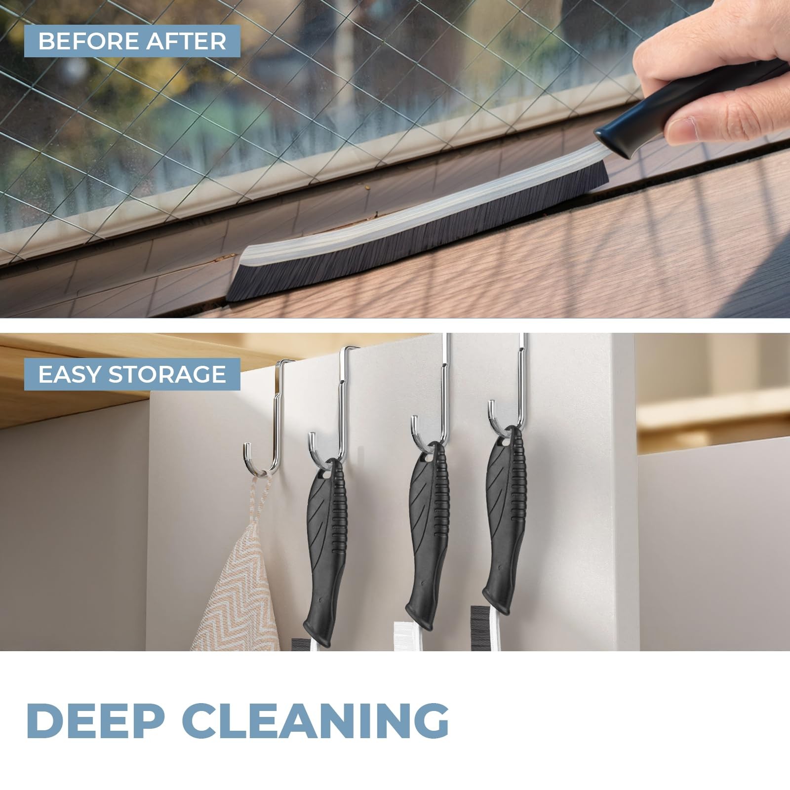 3Pcs Cleaning Brush- Includes 1 Soft Bristle Cleaning Brush, 2 Hard Crevice B…