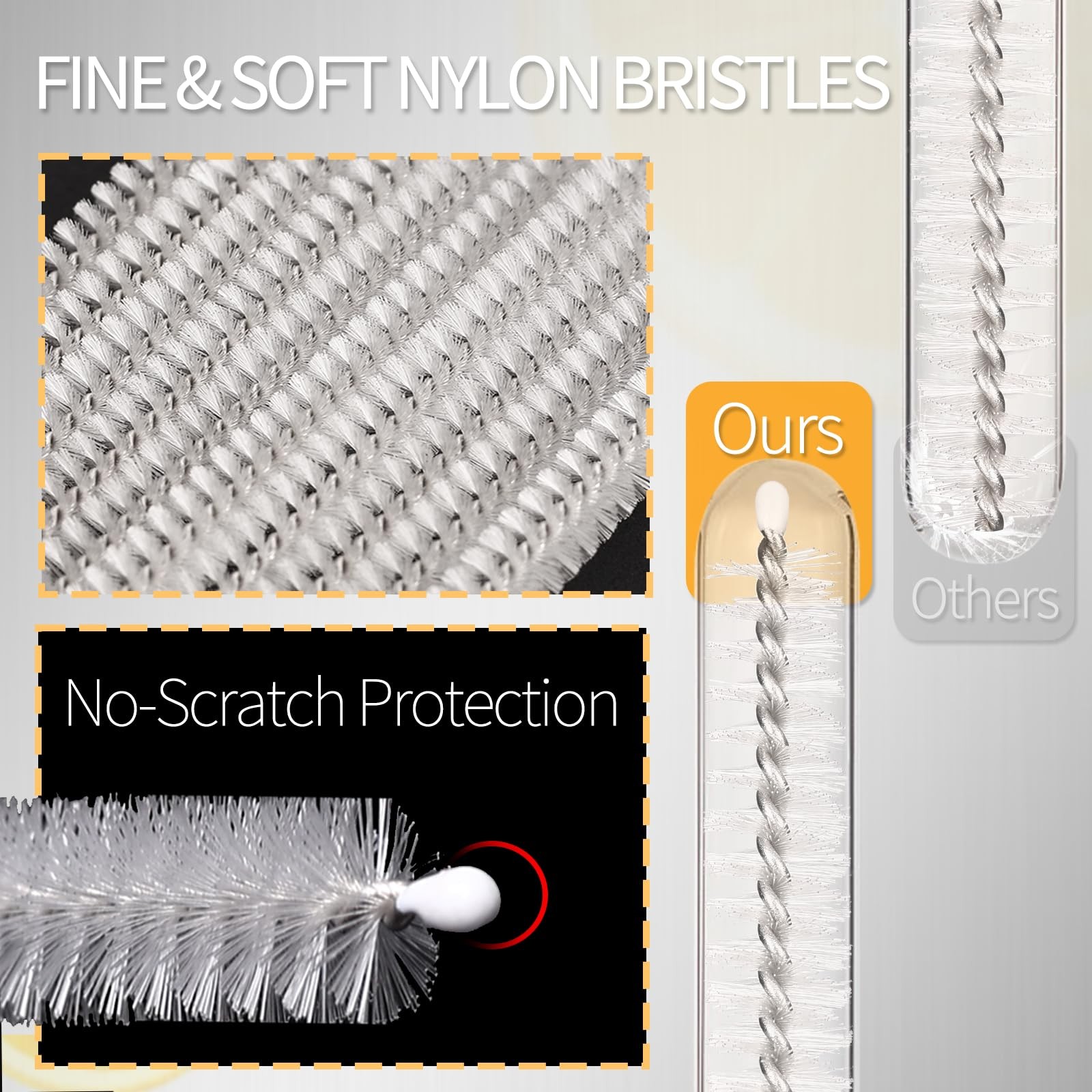 Heavy Duty Straw Cleaner Brush – 4 Pack 12.6 Inch Flexible Full-Cover Brushes…