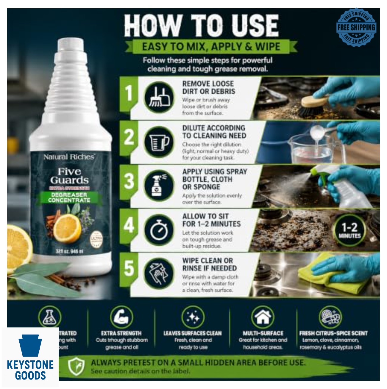 Degreaser Concentrate Essential Oil Blend Multi Surface Cleaner Makes 64 Gallons