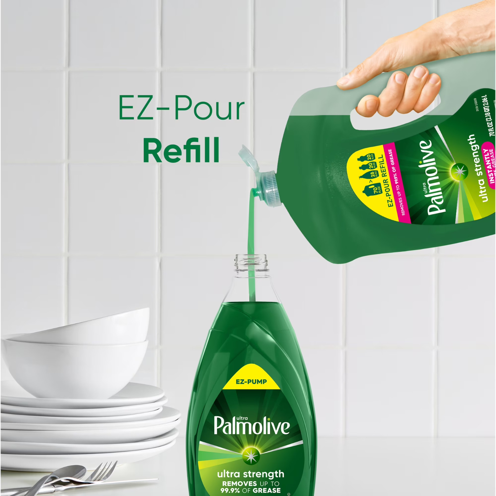Palmolive Ultra Strength Liquid Dish Soap, Grease Cutting, 70 fl oz EZ