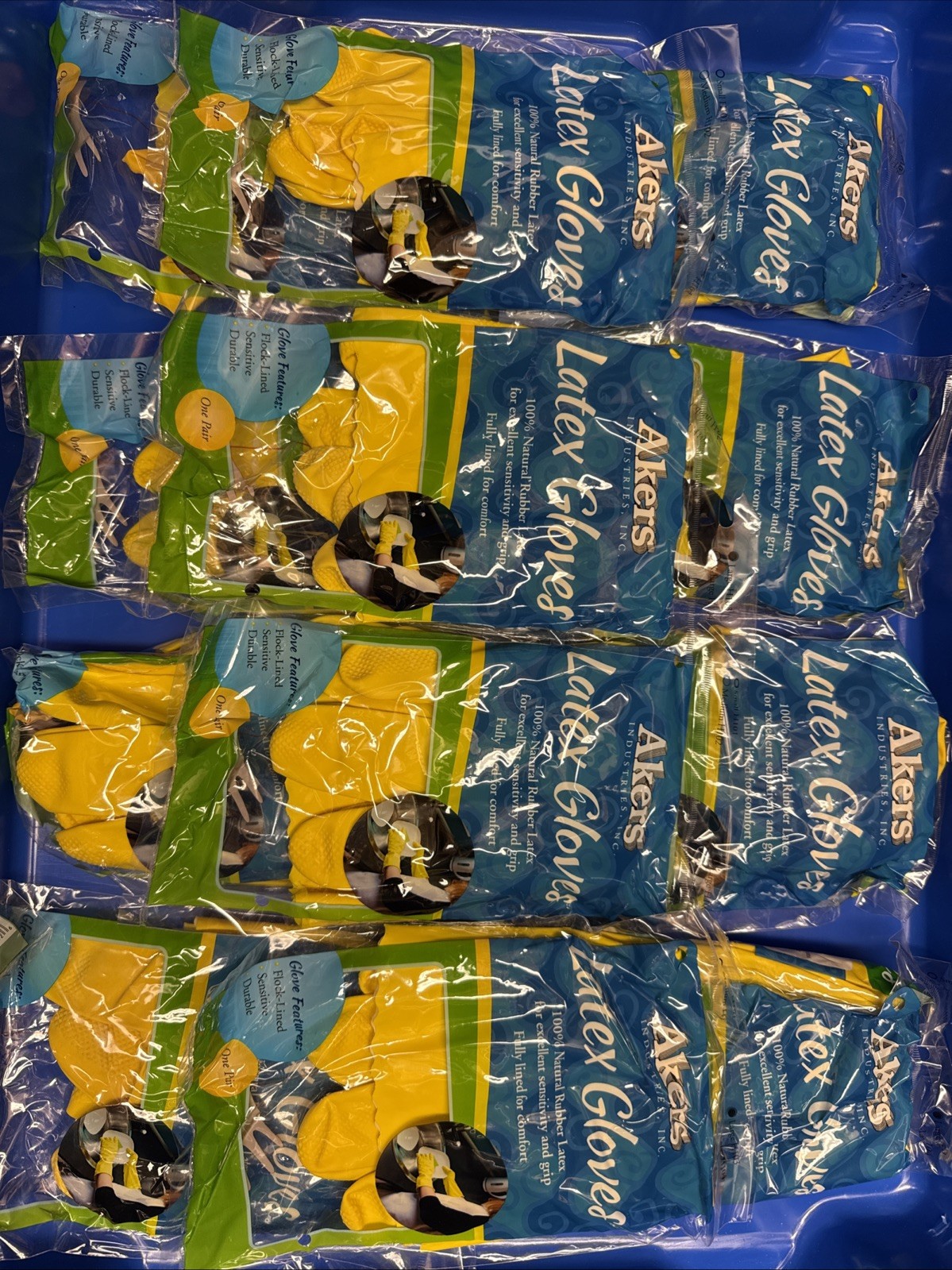 Pack Of 12 PAIRS * AKERS Industries LATEX Gloves Flock lined-Durable