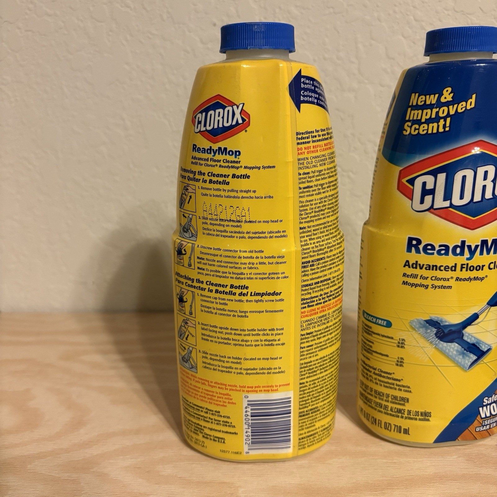 2 Clorox Ready Mop Advanced Floor Cleaner Refill Bottle 24oz Wood No Bleach