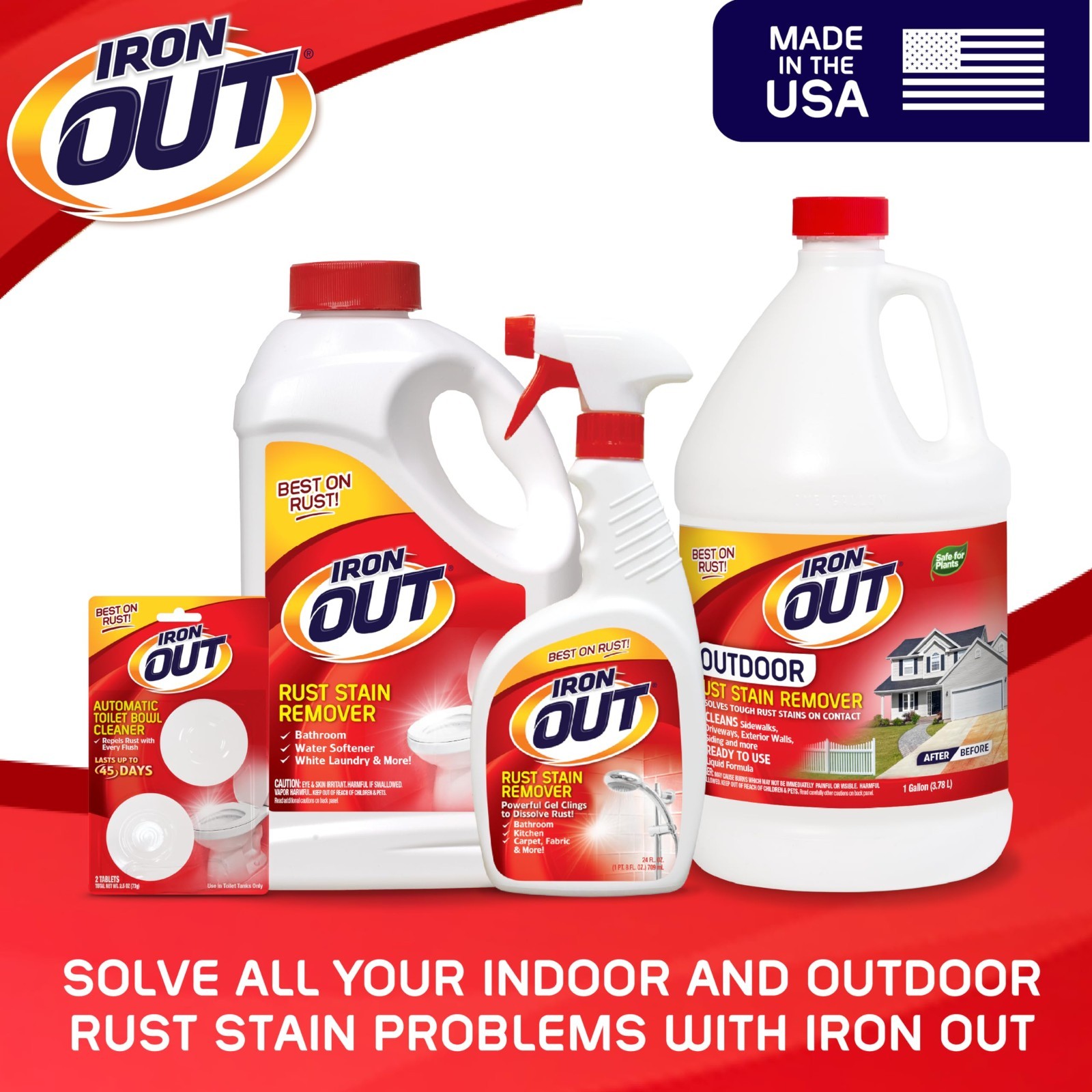 Rust Stain Remover Spray Gel – 3-Pack, No Scrubbing, 24 oz, For Bathrooms & Kitc