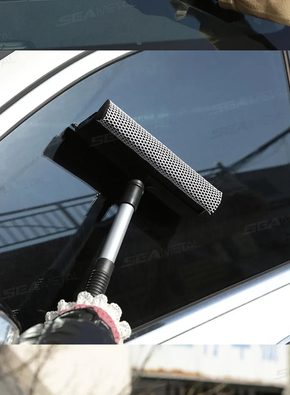 38″ Extendable Window Squeegee Cleaner Long Handle Car Cleaning Window Glass