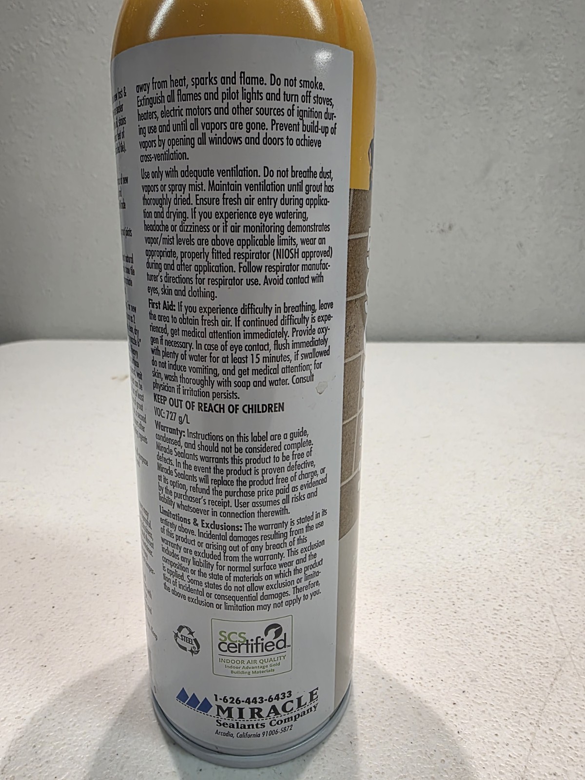 Miracle Sealants Company 511 Spray-On Grout Cleaner 15 Oz. Can