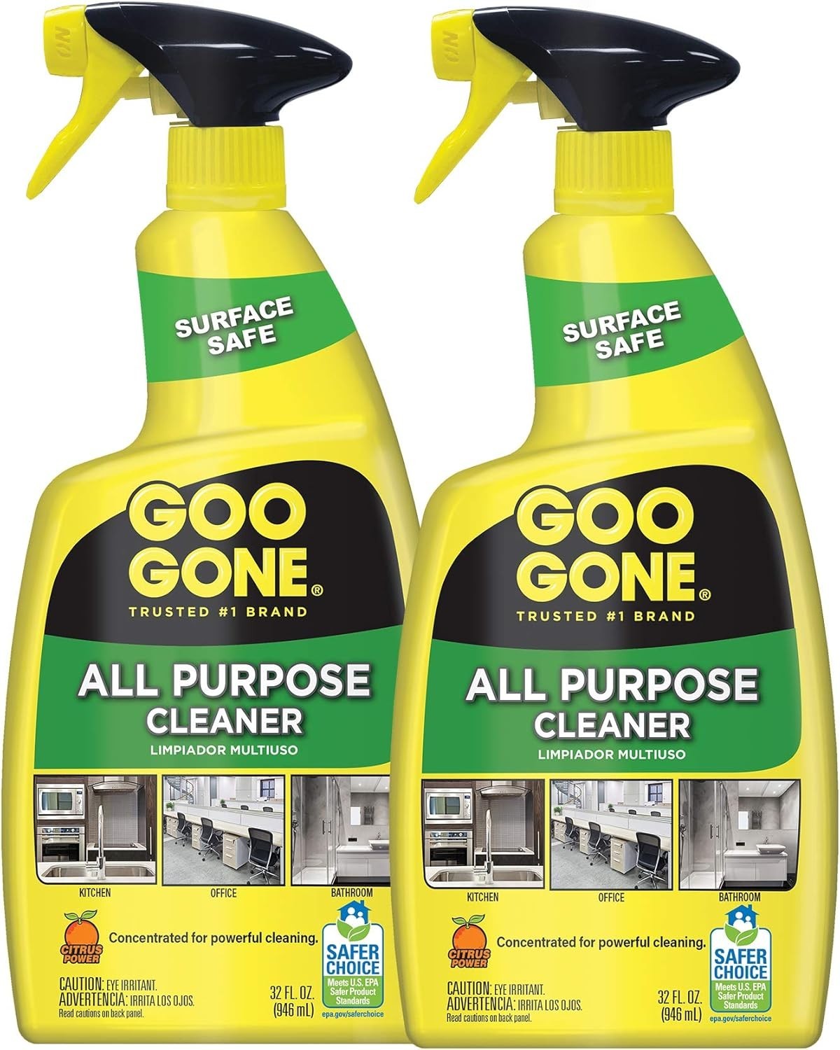 Versatile All-Purpose Cleaner – Citrus Scent – 64oz Plant-Based Spray Duo