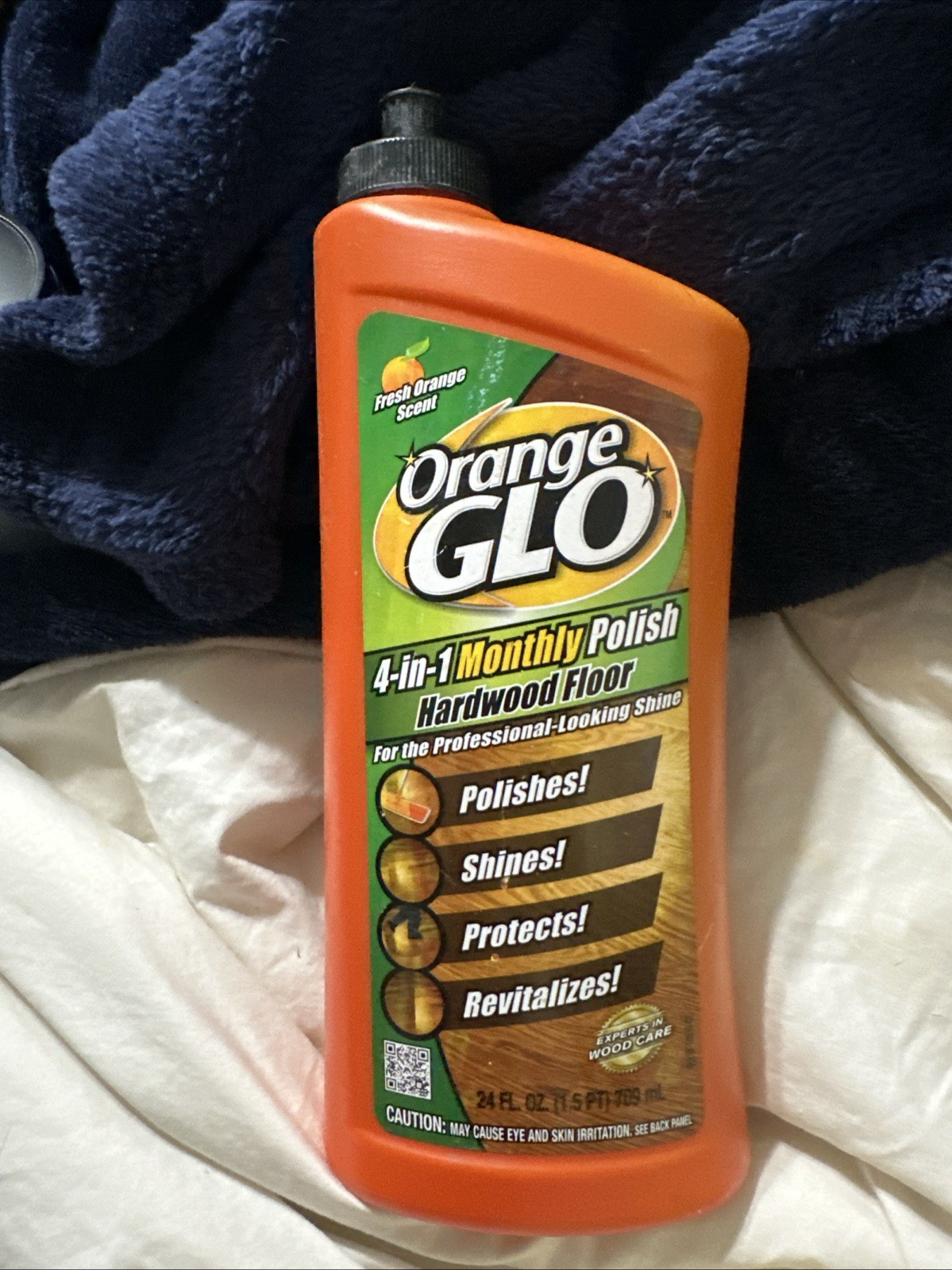 Orange Glo Fresh Orange Scent 4-in-1 Polish Hardwood Floor, 24 Fl. Oz. 90% Full