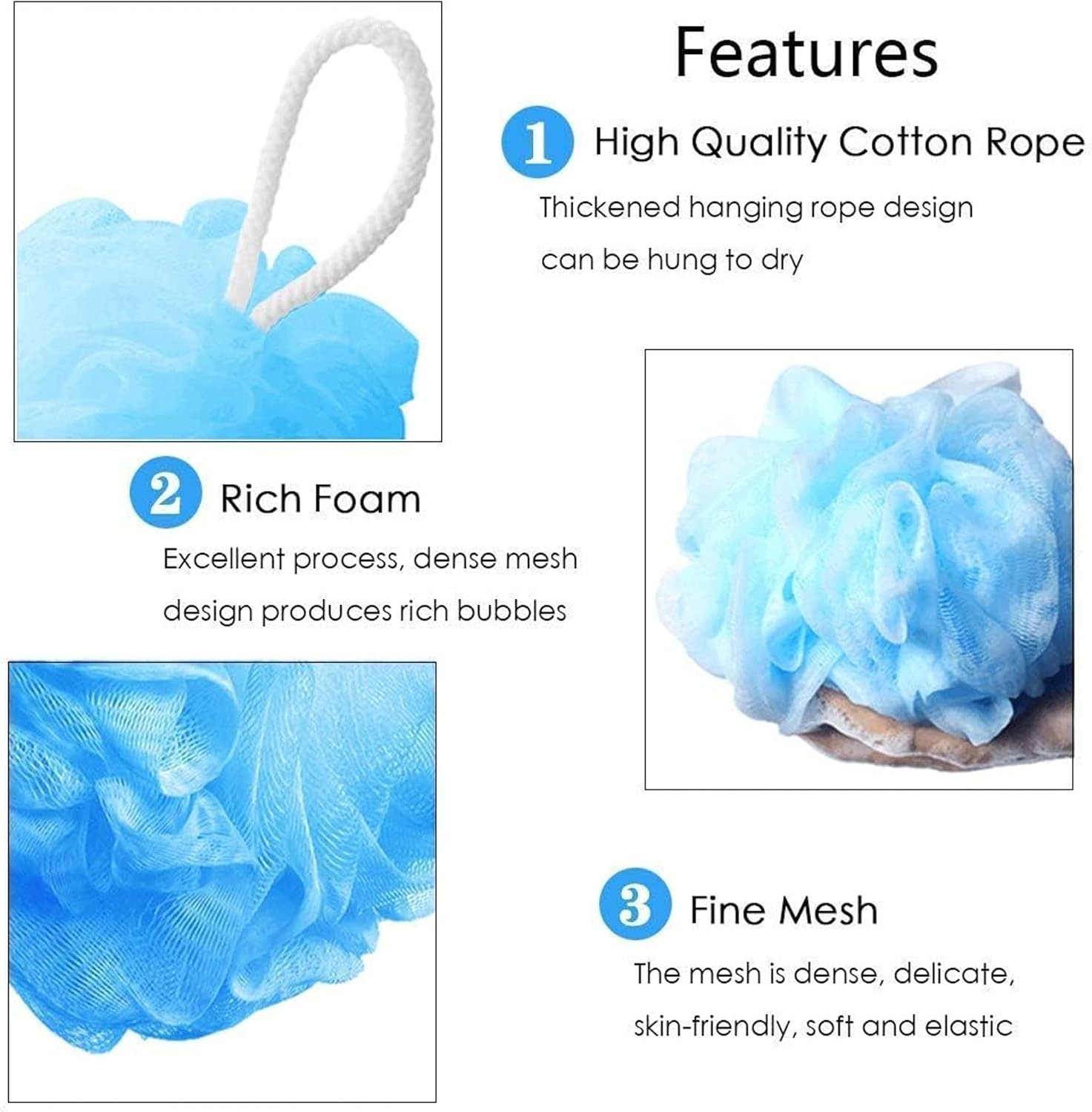 Mesh Loofah Spons, Small Loofahs for Kids Colorful Spons Mesh Pouf