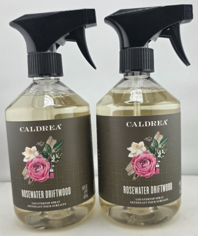 Caldrea Multi-surface Countertop Spray – Rosewater Driftwood – 16 fl oz ( 2pc )