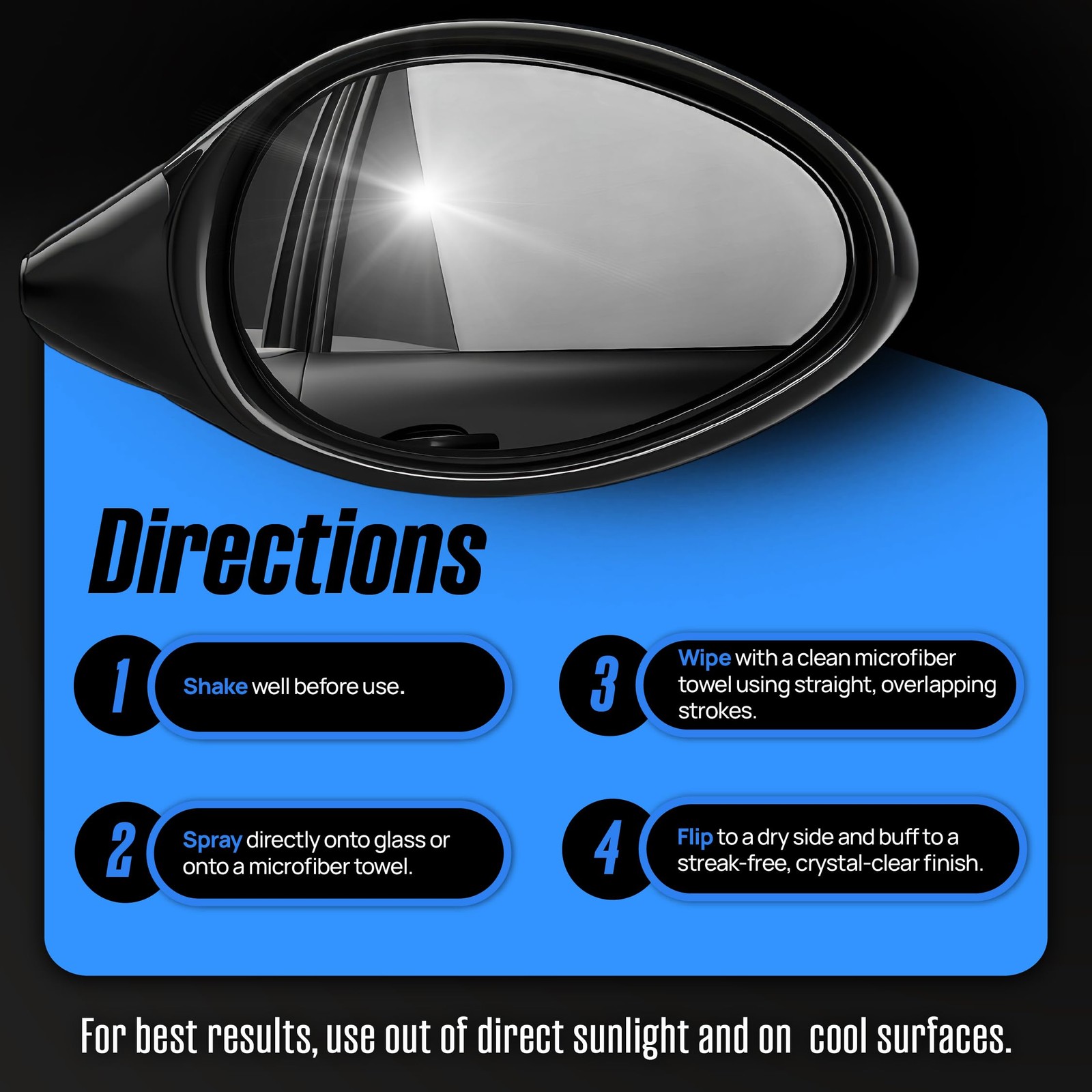 Car Glass Cleaner (16 fl oz) – Ammonia-Free Window Cleaner Spray for Interior…