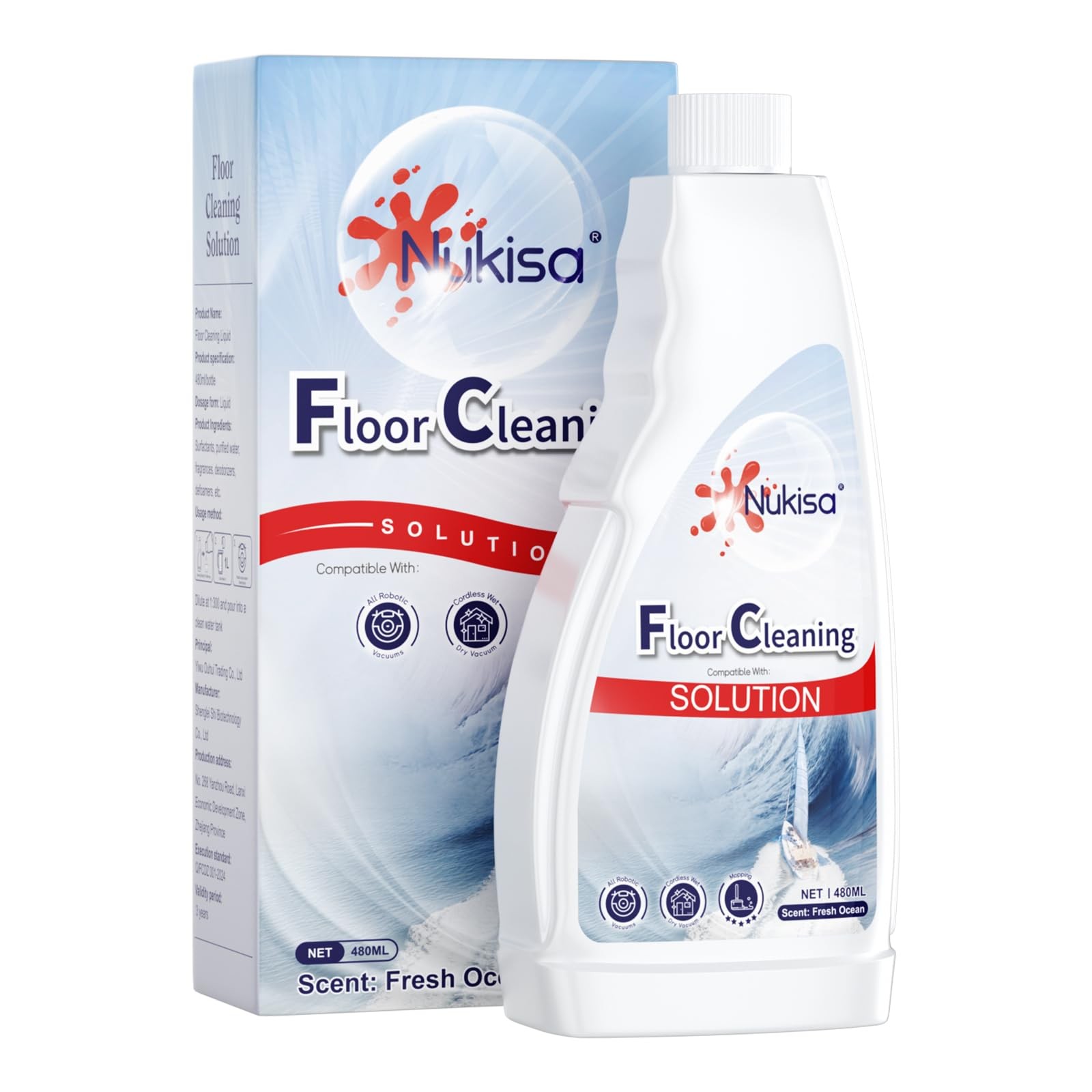 Fresh Ocean Scent Floor Cleaning Solution With Roborock Robot Vacuum And Mop …