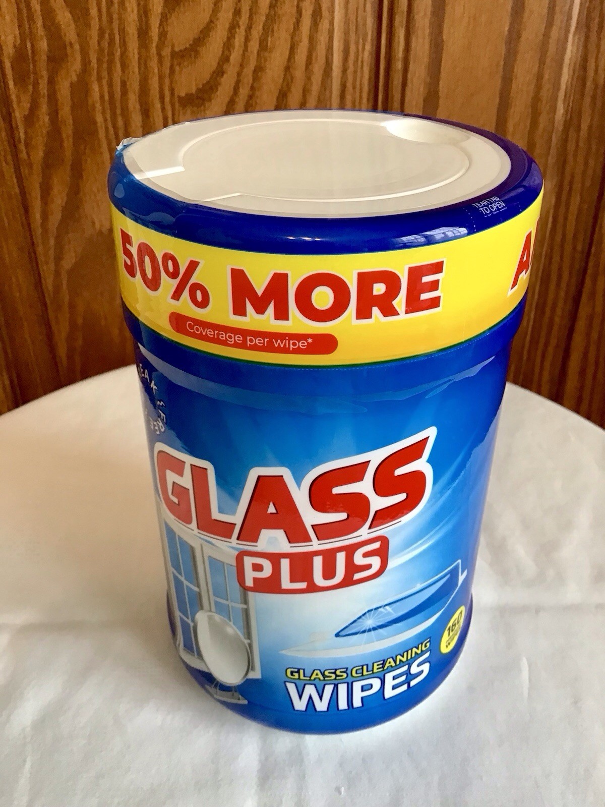 GLASS PLUS – GLASS CLEANING WIPES – 160 COUNT