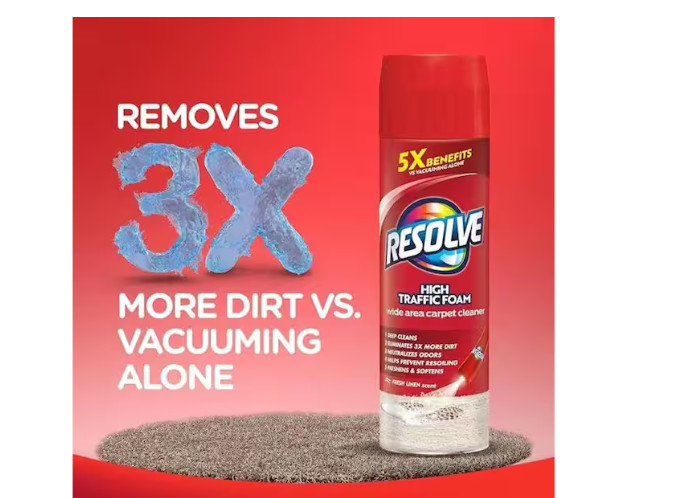 Resolve High Traffic Carpet Cleaner Foam 22 oz Stain & Odor Remover New