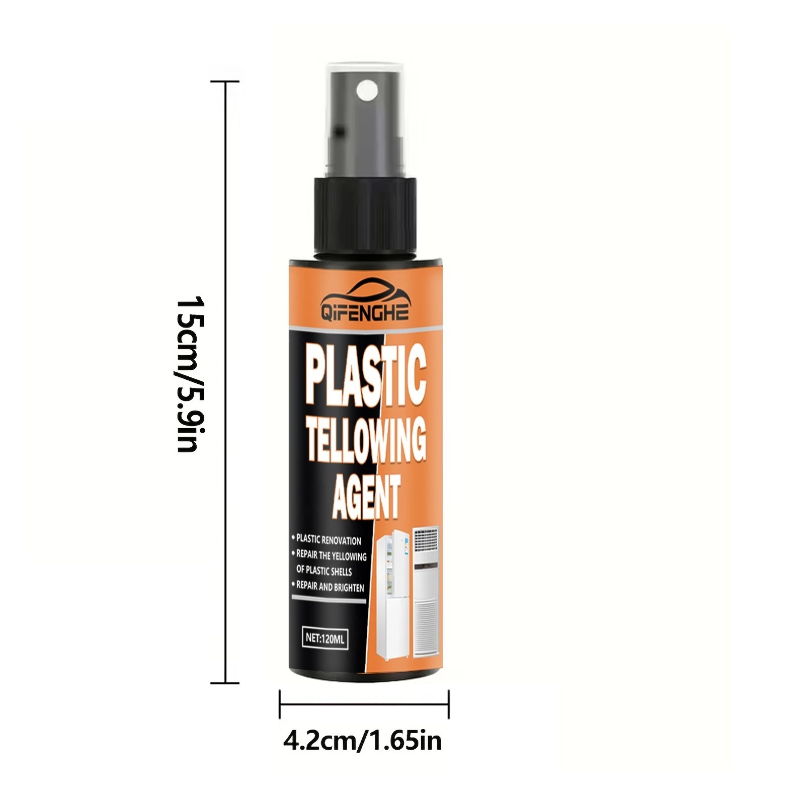 Plastic Yellowing Repair Spray 120ml Plastic Restorer Cleaner for AC Appliances