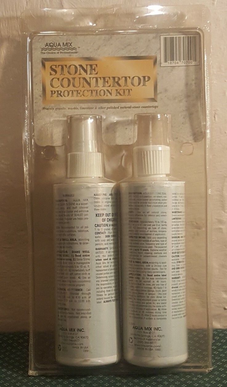 VTG 2000 Aqua Mix Stone Countertop Protection Kit Cleaner & Sealer Open Package