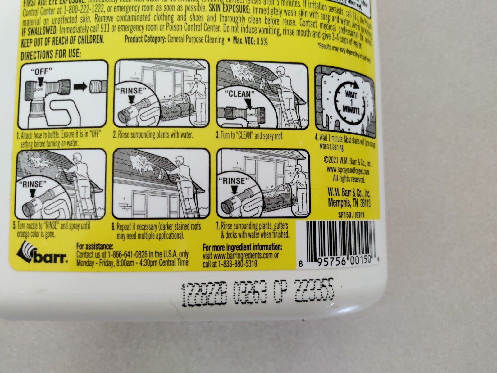 Spray & Forget SFRCHEQ06 Super Concentrated Revolutionary Roof Cleaner For Hose