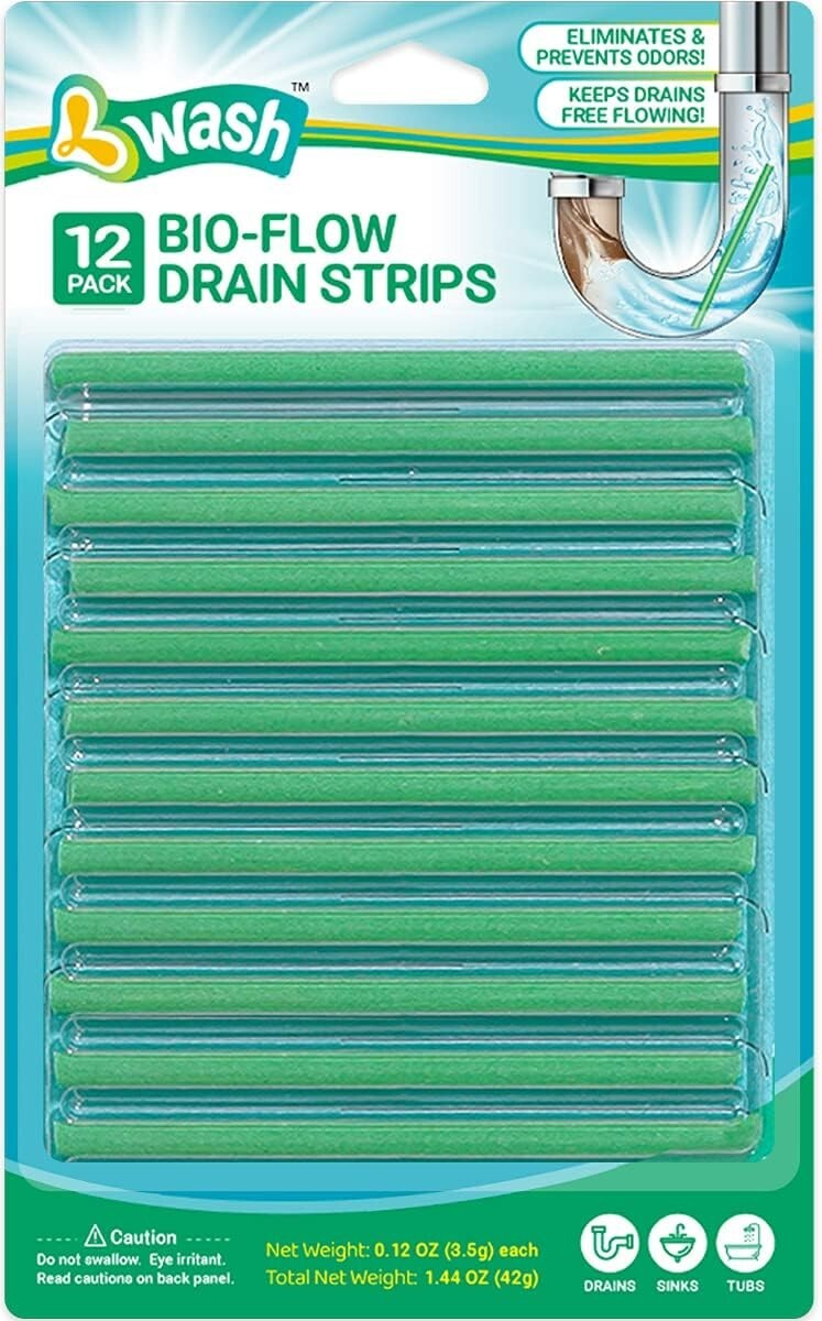 Drain Strips – 12 Strips | Natural Enzymes for Odor Removal & Drain Cleaning