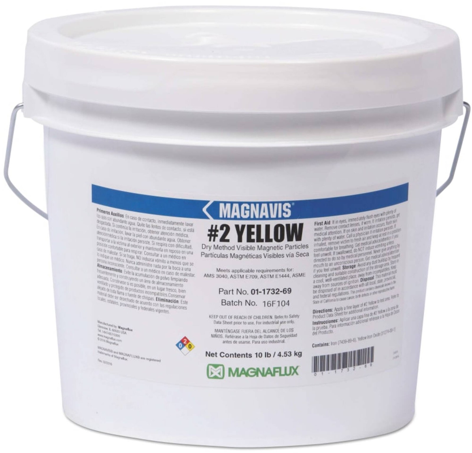 Magnaflux – 01-1732-87 – Magnaflux 45 Pound Pail Magnavis #2 Yellow Colored