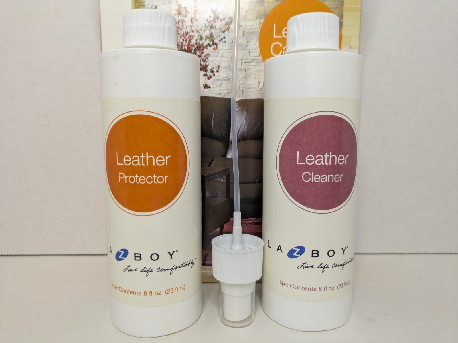 La-Z-Boy Leather Care Kit Cleaner Protector 8oz Bottles Sprayers Upholstery NEW
