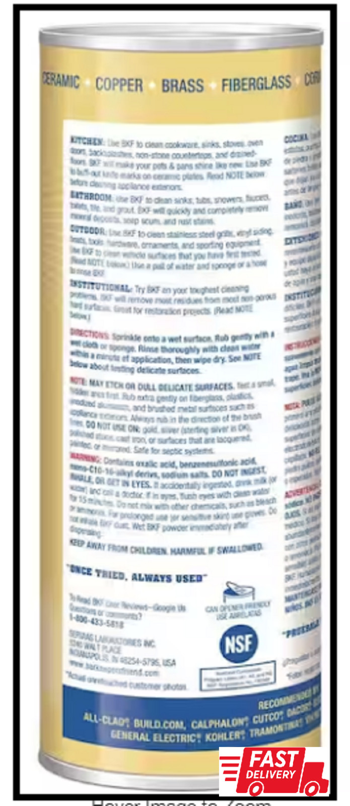 Bar Keepers Friend All-Purpose Cleaner and Polish 21 Oz. 4-Pack
