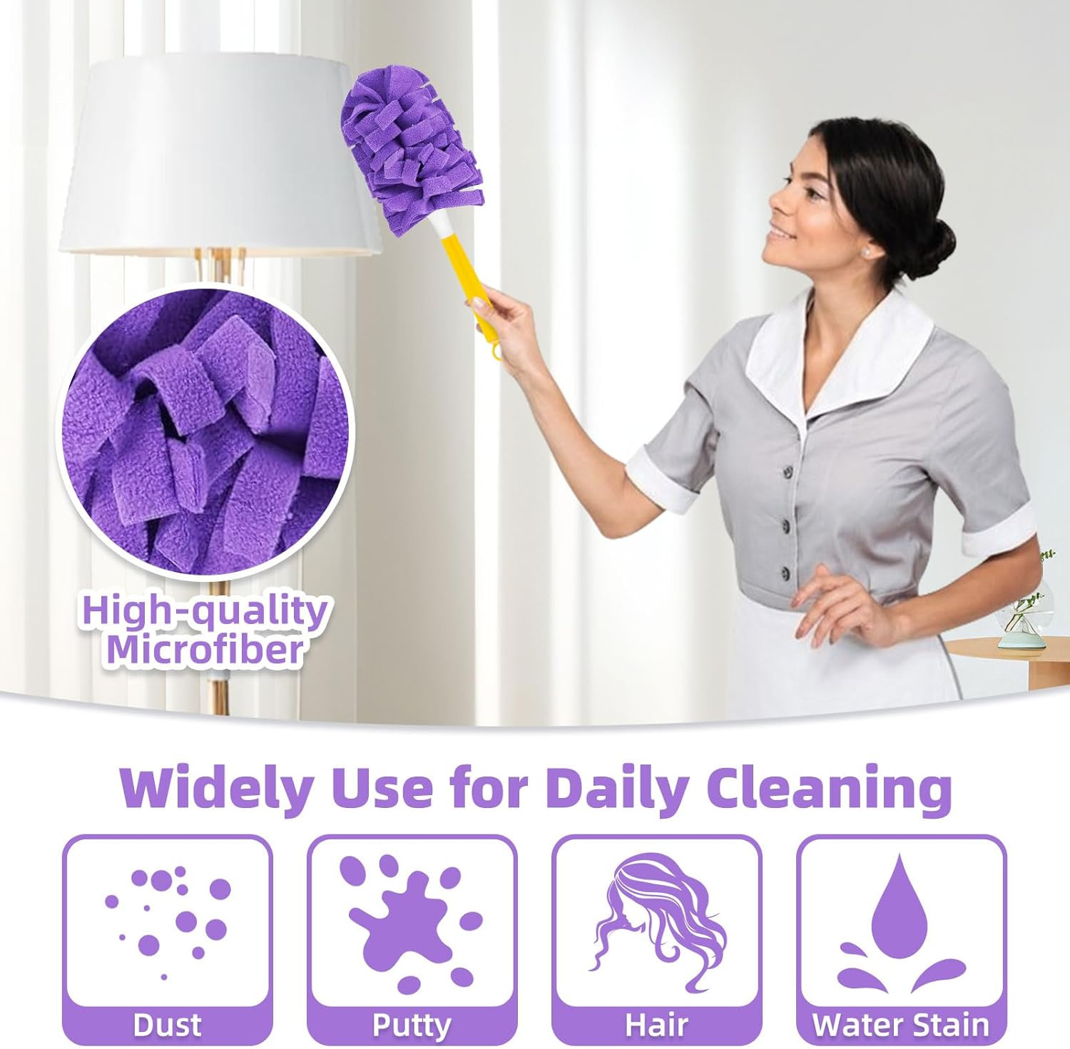 12 PCS Fleece Reusable Duster Refills for Swiffer, Washable Heavy Duty Duster