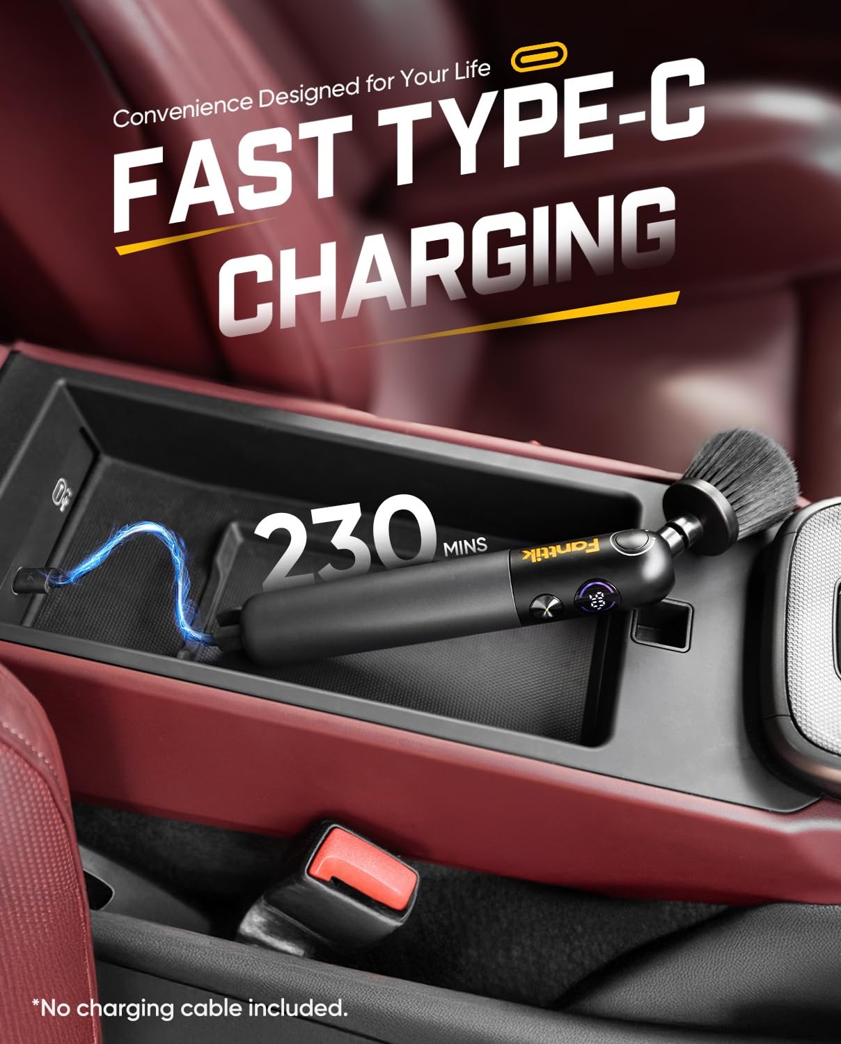 Cordless Electric Car Detailing Brush with 8 Heads, DualSpeed & Waterproof