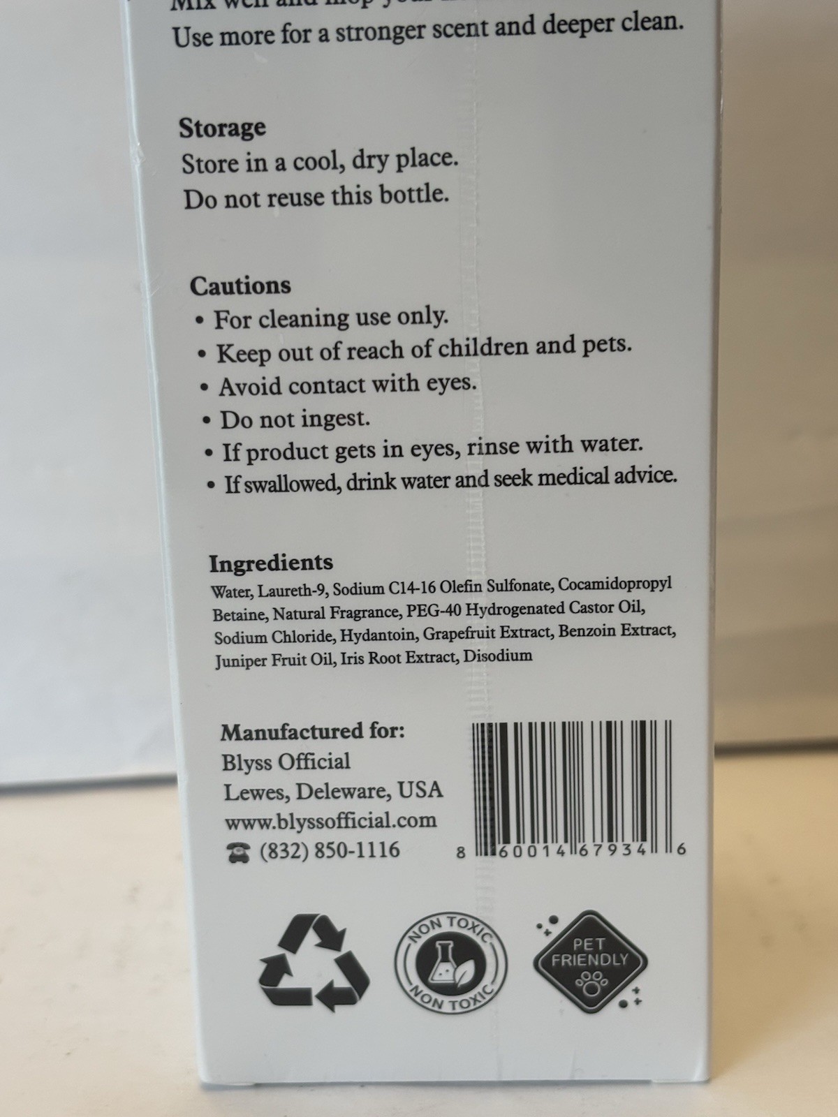 Blyss Mop Soap Cleaning Concentrate Imported Mahogany 16.9fl oz Exp 2/2029 NEW