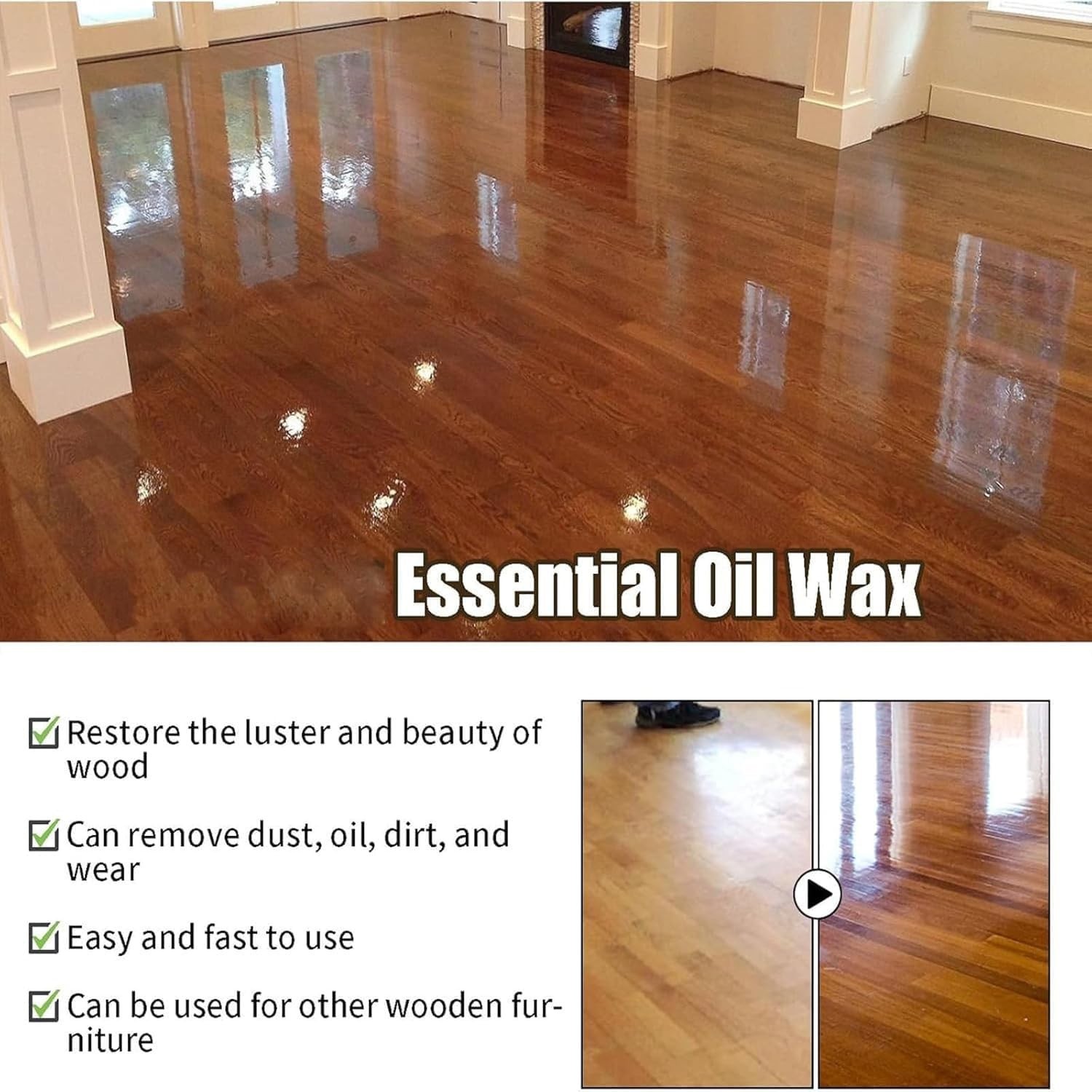 2PCS Natural Beeswax Wood Polish Spray – Essential Oil Cleaner for All Woods