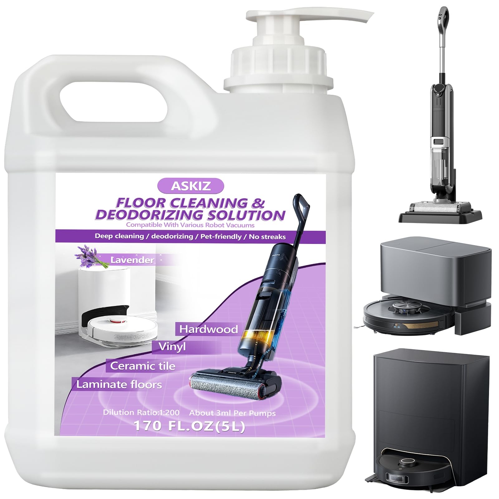 170 FL OZ Floor Cleaning Solution,Floor Cleaner for Mopping with Tineco,Deep …