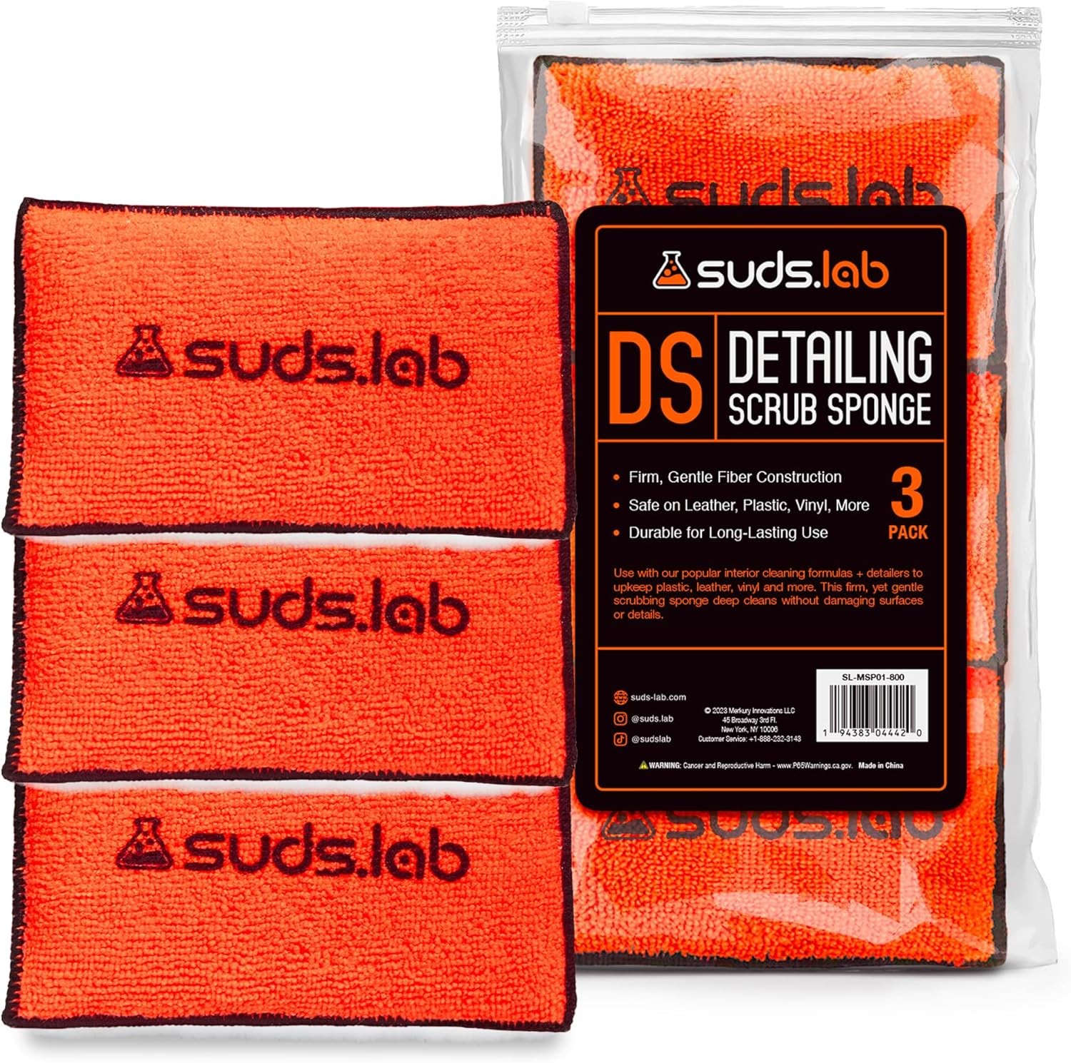 Suds Lab DS Microfiber Detailing Scrub Pad – Car Interior Cleaning &