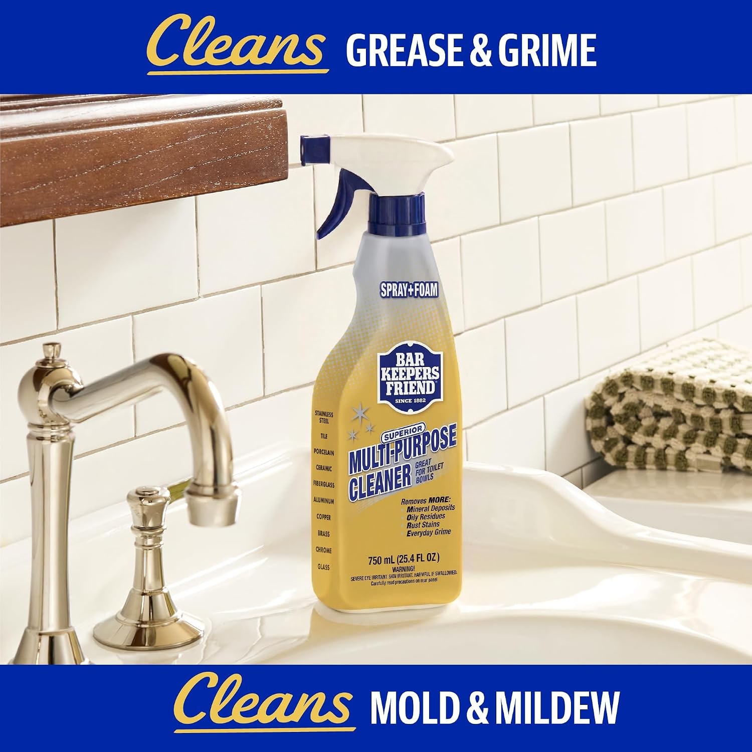 Bar Keepers Friend Soft Cleanser 12.7 Fl Oz Multipurpose Spray and Foam Cleaner