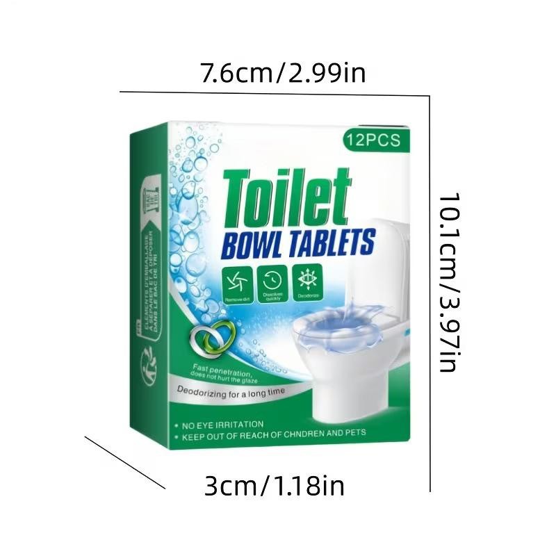 Toilet Cleaner Tablets 12 Pieces Automatic Drop-In Long-Lasting Tabs Active