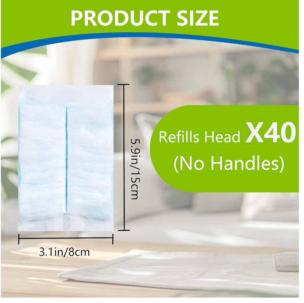 Disposable Duster Refills Bulk Blue Electrostatic Duster Heads Heavy Duty 40 CT