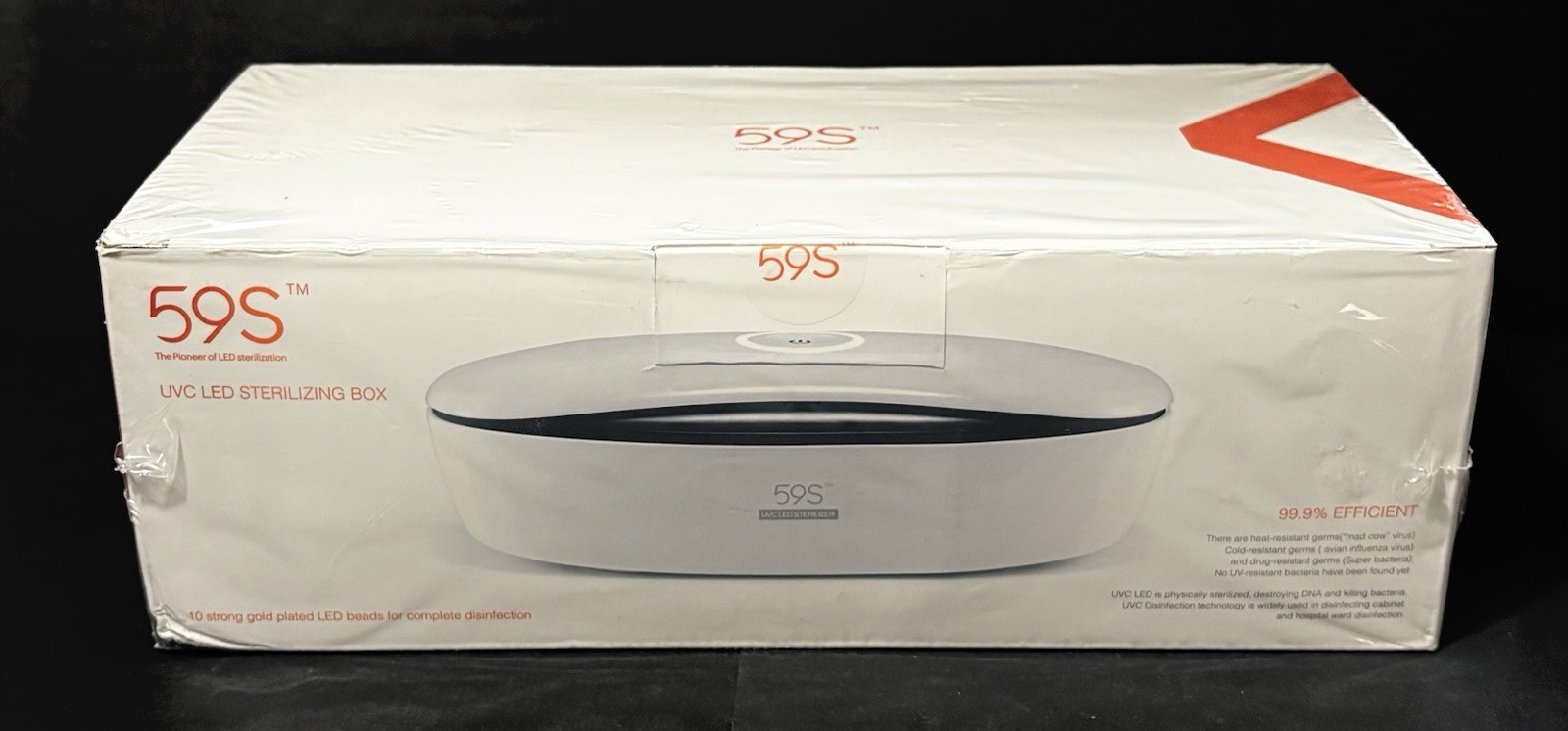 New Sealed UVC LED Sterilizer Box 59S S1 With 10 Strong Gold Plated LED Beads
